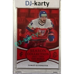 2024/25 LC Repre serie 2 #WCH-08 Tomáš Kundrátek IIHF World Championship 2025 Season Collection Red xx/15