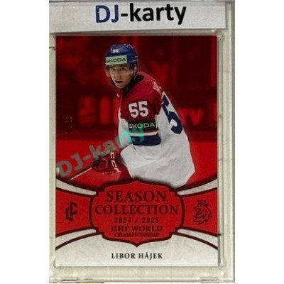 2024/25 LC Repre serie 2 #WCH-06 Libor Hájek IIHF World Championship 2025 Season Collection Red xx/15