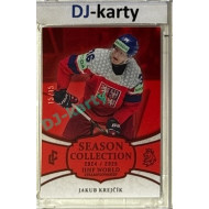 2024/25 LC Repre serie 2 #WCH-05 Jakub Krejčík IIHF World Championship 2025 Season Collection Red xx/15