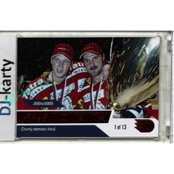 2024 Dynamo100 #066 Moments 2004/05 - čtvrtý titul (Aleš Hemský, Milan Hejduk) Red 1of13