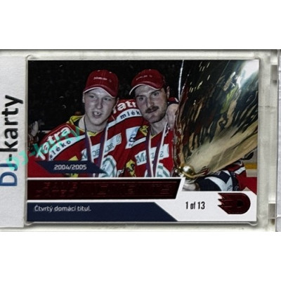 2024 Dynamo100 #066 Moments 2004/05 - čtvrtý titul (Aleš Hemský, Milan Hejduk) Red 1of13