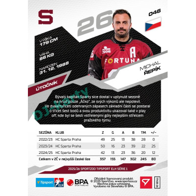 2025/26 Sportzoo ELH 1. serie #046 Michal Řepík