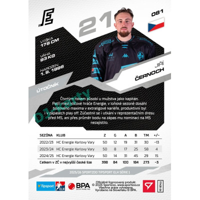 2025/26 Sportzoo ELH 1. serie #081 Jiří Černoch