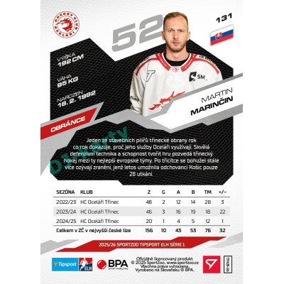 2025/26 Sportzoo ELH 1. serie #131 Martin Marinčin