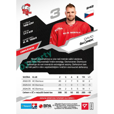 2025/26 Sportzoo ELH 1. serie #242 David Škůrek