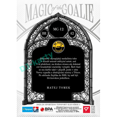 2025/26 Sportzoo ELH 1. serie #MG-12 Matej Tomek Magic of the Goalie