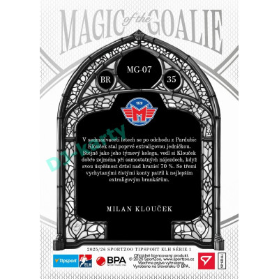 2025/26 Sportzoo ELH 1. serie #MG-07 Milan Klouček Magic of the Goalie