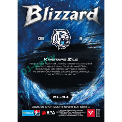 2025/26 Sportzoo ELH 1. serie #BL-34 Kristaps Zile Blizzard