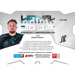2025/26 Sportzoo ELH 1. serie #LC-10 Jiří Černoch Lethal Cannoneers 