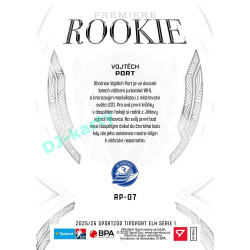 2025/26 Sportzoo ELH 1. serie #RP-07 Vojtěch Port Rookie Premiere