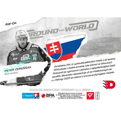 2025/26 Sportzoo ELH 1. serie #AW-04 Peter Čerešňák Around the World