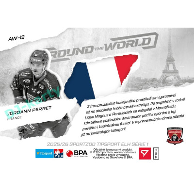2025/26 Sportzoo ELH 1. serie #AW-12 Jordann Perret Around the World
