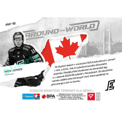 2025/26 Sportzoo ELH 1. serie #AW-16 Nick Jones Around the World