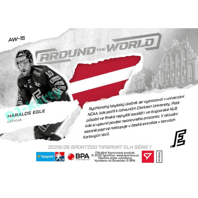 2025/26 Sportzoo ELH 1. serie #AW-15 Haralds Egle Around the World