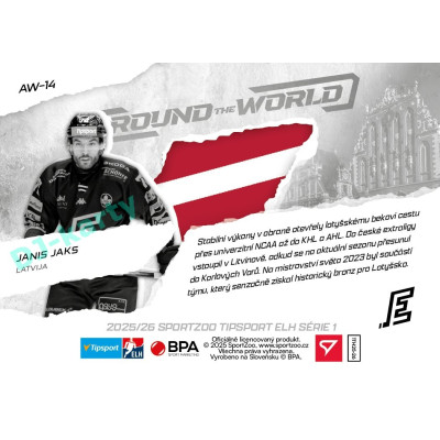 2025/26 Sportzoo ELH 1. serie #AW-14 Janis Jaks Around the World
