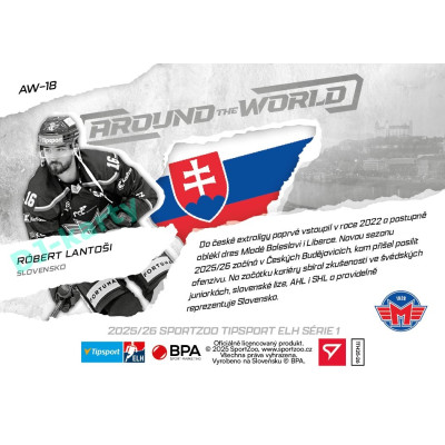 2025/26 Sportzoo ELH 1. serie #AW-18 Róbert Lantoši Around the World