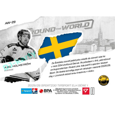 2025/26 Sportzoo ELH 1. serie #AW-29 Axel Holmström Around the World