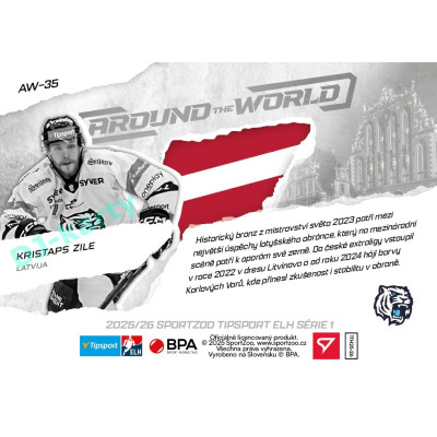 2025/26 Sportzoo ELH 1. serie #AW-35 Kristaps Zile Around the World