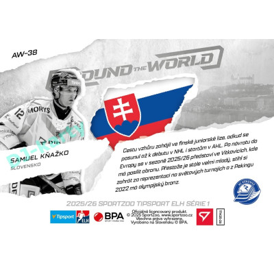 2025/26 Sportzoo ELH 1. serie #AW-38 Samuel Kňažko Around the World