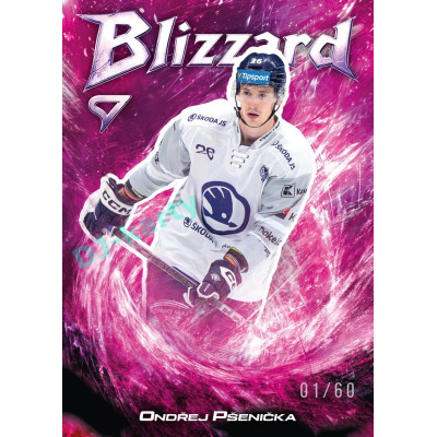 2025/26 Sportzoo ELH 1. serie #BL-32 Ondřej Pšenička Blizzard Coral Pink xx/60