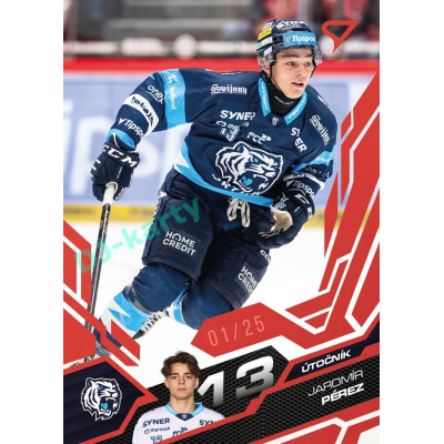 2025/26 Sportzoo ELH 1. serie #192 Jaromír Pérez Ruby Red xx/25