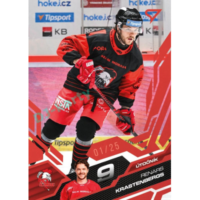 2025/26 Sportzoo ELH 1. serie #246 Renars Krastenbergs Ruby Red xx/25
