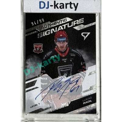 2025/26 Sportzoo ELH 1. serie #SL1-LR Lukáš Radil Authentic Signature Level 1 38/99