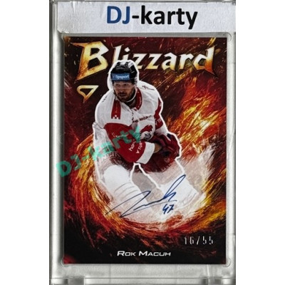2025/26 Sportzoo ELH 1. serie #BLS-RM Rok Macuh Blizzard Red Auto 16/55