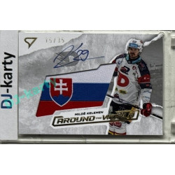 2025/26 Sportzoo ELH 1. serie #AWS-MK Miloš Kelemen Around the World Gold Auto Flag 15/35