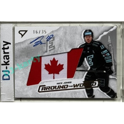 2025/26 Sportzoo ELH 1. serie #AWS-NJ Nick Jones Around the World Gold Auto Flag 16/35
