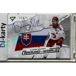 2025/26 Sportzoo ELH 1. serie #AWS-VD Vladimír Dravecký Around the World Gold Auto Flag 32/35