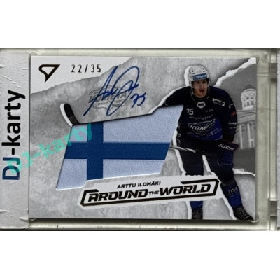 2025/26 Sportzoo ELH 1. serie #AWS-AI Arttu Ilomäki Around the World Gold Auto Flag 22/35