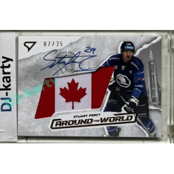 2025/26 Sportzoo ELH 1. serie #AWS-SP Stuart Percy Around the World Gold Auto Flag 07/35