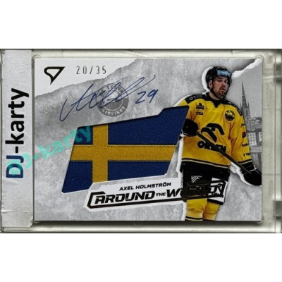 2025/26 Sportzoo ELH 1. serie #AWS-AH Alex Holmström Around the World Gold Auto Flag 20/35