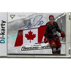 2025/26 Sportzoo ELH 1. serie #AWS-TM T. J. Melancon Around the World Gold Auto Flag 16/35