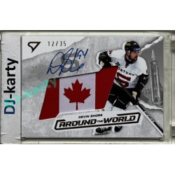 2025/26 Sportzoo ELH 1. serie #AWS-DS Devin Shore Around the World Gold Auto Flag 12/35
