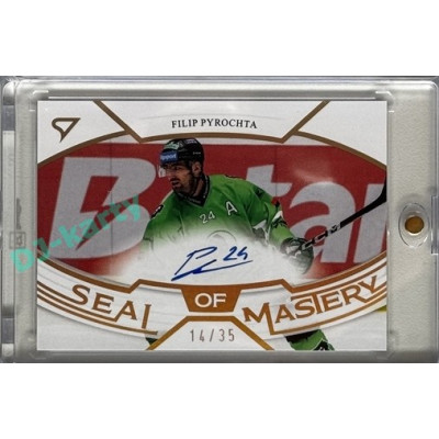 2025/26 Sportzoo ELH 1. serie #SMS-FP Filip Pyrochta Seal of Mystery Gold Auto 14/35