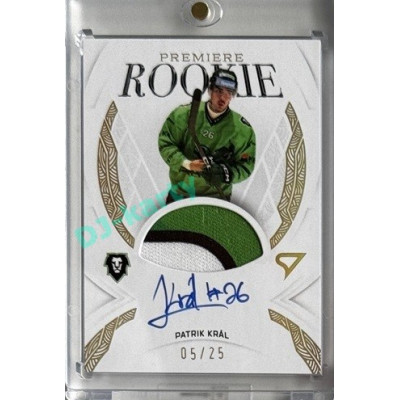 2025/26 Sportzoo ELH 1. serie #RPM-PK Patrik Král Rookie Premiere Gold Auto Woven 05/25