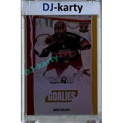 2025 MK 100 let na soutoku Hradec Králové #100 Marek Mazanec Goalies Rainbow parallel 1of80