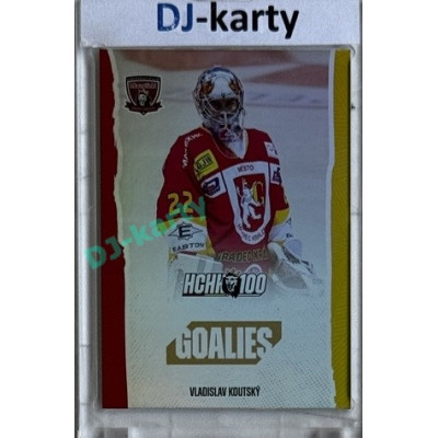 2025 MK 100 let na soutoku Hradec Králové #098 Vladislav Koutský Goalies Rainbow parallel 1of80