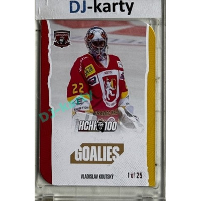 2025 MK 100 let na soutoku Hradec Králové #098 Vladislav Koutský Goalies Die-cut parallel 1of25