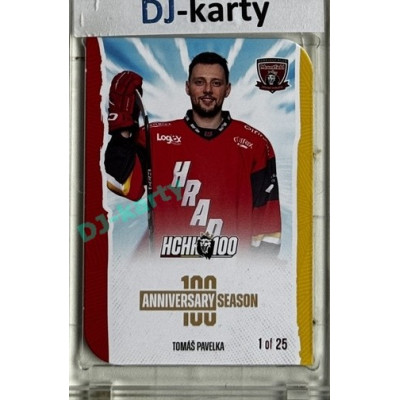 2025 MK 100 let na soutoku Hradec Králové #035 Tomáš Pavelka Anniversary season Die-cut parallel 1of25