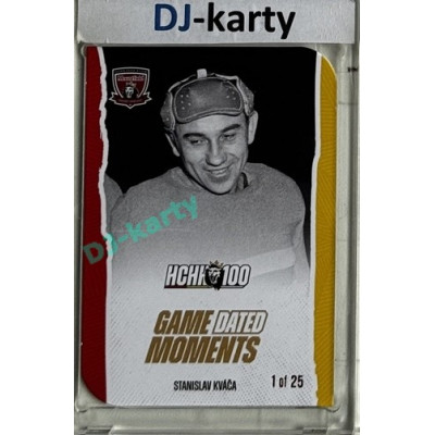 2025 MK 100 let na soutoku Hradec Králové #079 Stanislav Kváča Game Dated Moments Die-cut parallel 1of25