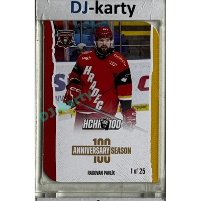 2025 MK 100 let na soutoku Hradec Králové #031 Radovan Pavlík Anniversary season Die-cut parallel 1of25