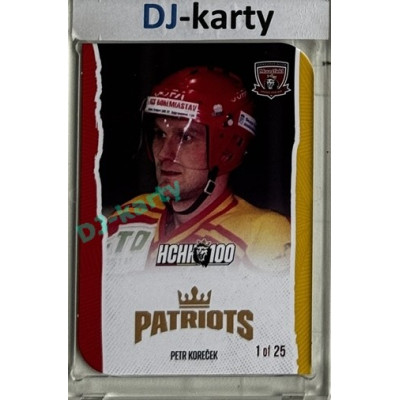 2025 MK 100 let na soutoku Hradec Králové #061 Petr Koreček Patriots Die-cut parallel 1of25
