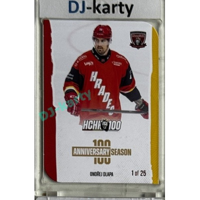 2025 MK 100 let na soutoku Hradec Králové #028 Ondřej Dlapa Anniversary season Die-cut parallel 1of25