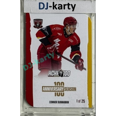 2025 MK 100 let na soutoku Hradec Králové #027 Connor Bunnaman Anniversary season Die-cut parallel 1of25