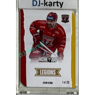 2025 MK 100 let na soutoku Hradec Králové #073 Kevin Klíma Legions Die-cut parallel 1of25