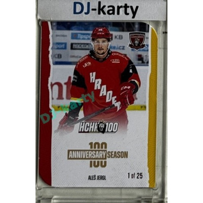 2025 MK 100 let na soutoku Hradec Králové #025 Aleš Jergl Anniversary season Die-cut parallel 1of25