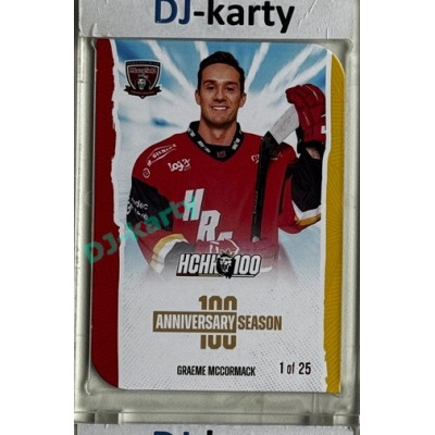 2025 MK 100 let na soutoku Hradec Králové #013 Graeme McCormack  Anniversary season Die-cut parallel 1of25